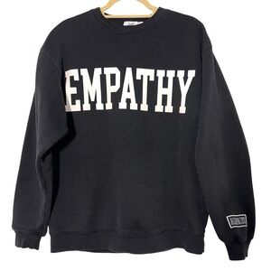 The Mayfair Group Empathy Sweatshirt Women XS Black Crewneck Oversized Casual
